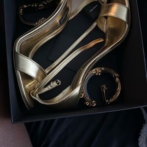 Dolce & Gabbana Gold Strappy Heels